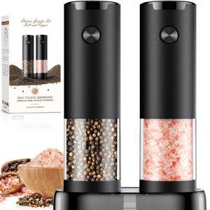 Electric Salt and Pepper Grinder Set Automatic Battery Pepper Mill Shakers Adjustable Coarseness Upgraded Larger Capacity with Led Home and Kitchen Appliances Birthday Gifts for Women Mom