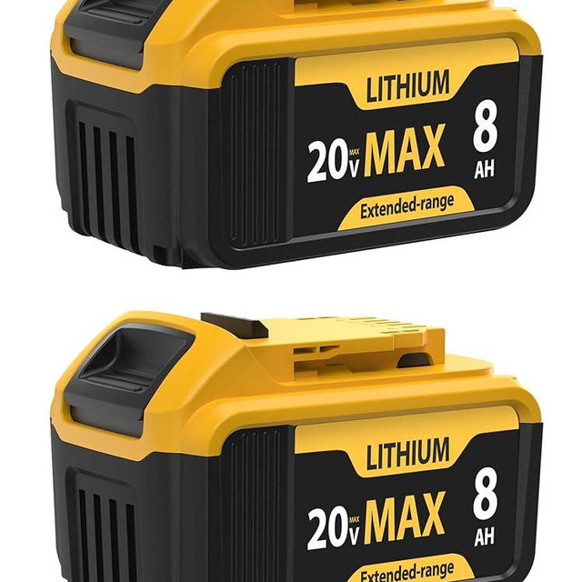 2-Packs 8000mAh Replace for Dewalt 20V Max Battery Compatible with DCB206 DCB201 DCB203 DCB207 DCB205 DCB204 Compatible with Dewalt 20V Cordless Power Tools and Chargers