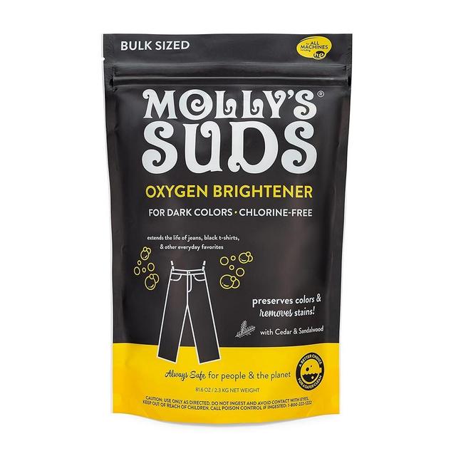 Molly's Suds Oxygen Brightener Dark Wash | Powerful Bleach Alternative, Chlorine Free | Preserves Colors and Removes Stains (Cedar & Sandalwood - 79 oz)