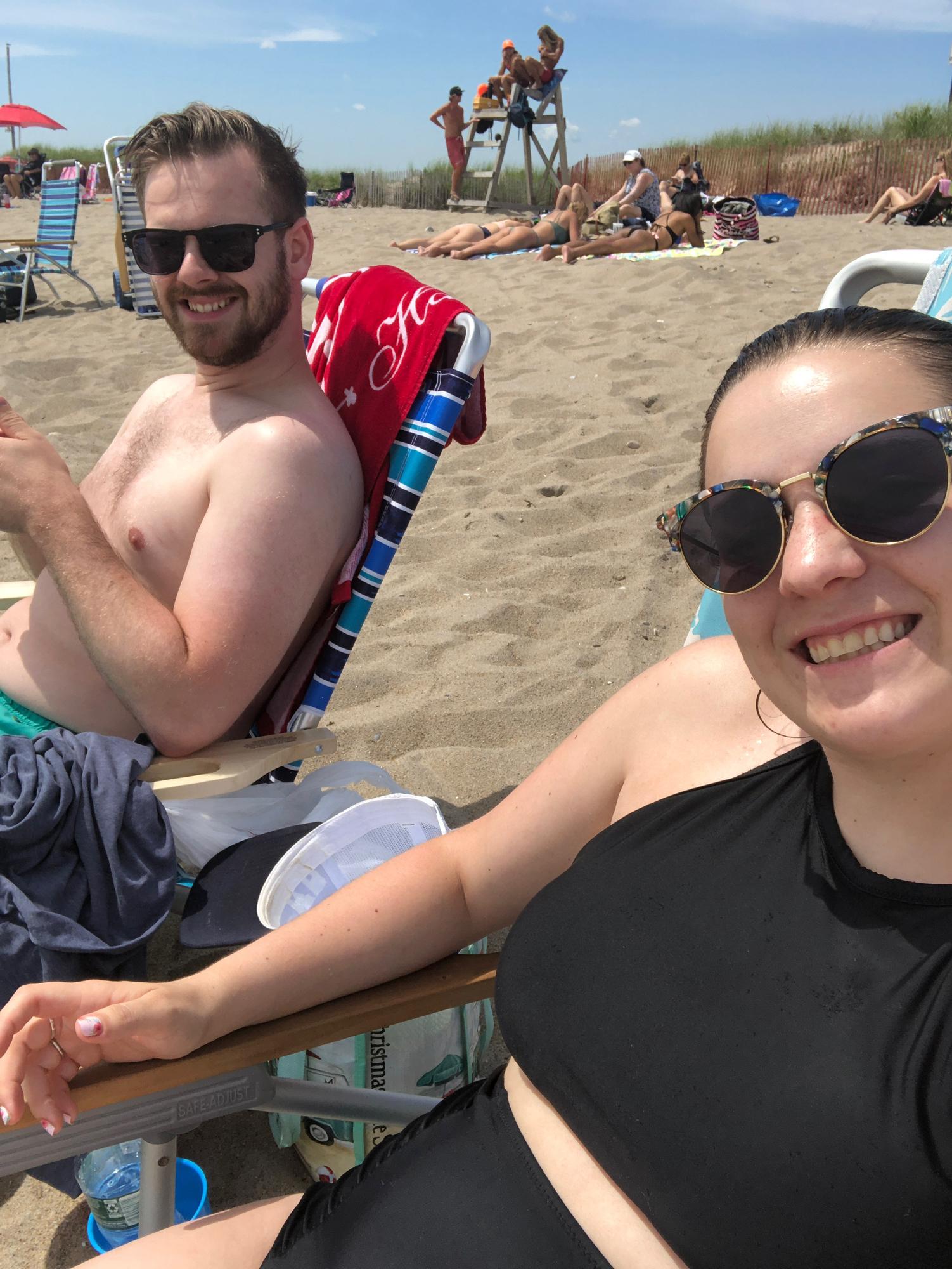 at the beach in Rhode Island