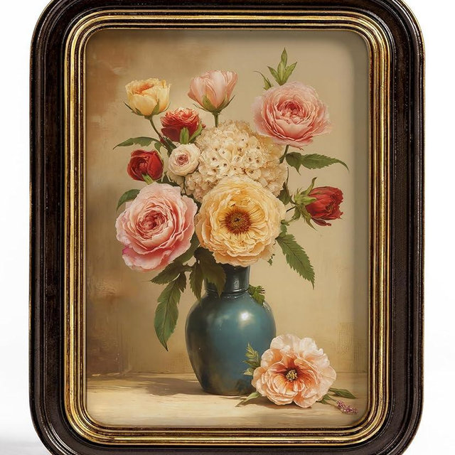 Sonefreiy Vintage 5x7 Picture Frame Antique Dark Brown Gold Photo Frame Resin Hand-Crafted Picture Frames Curved Living Room Decor Wall and Tabletop Gift for Family Grandma Mom