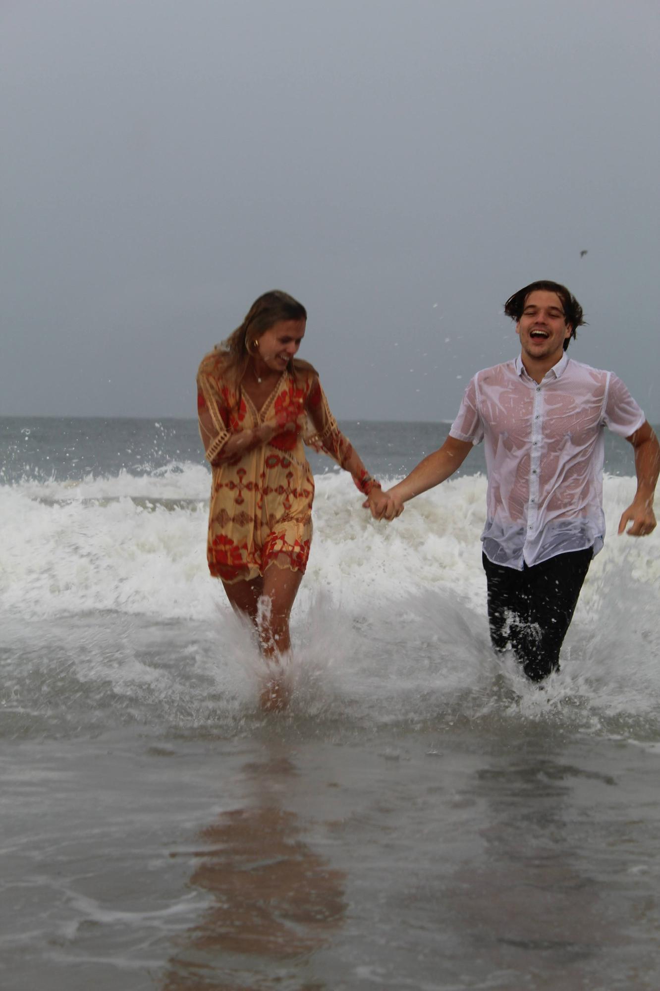 We jumped in the ocean after getting engaged!