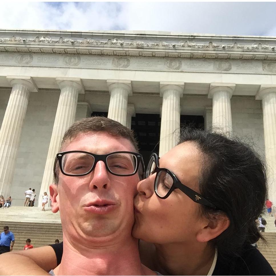 Here we are at the Lincoln Memorial before Ben lost our rental car keys at the Jefferson Memorial.