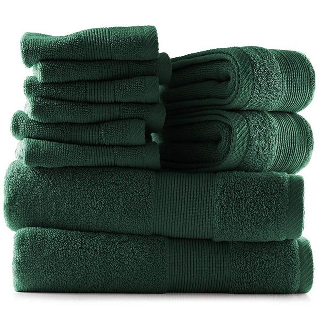 Hearth & Harbor Bath Towels - 100% Ring Spun Cotton Luxury Towels - Ultra Soft & Highly Absorbent, Bathroom Towels. 10-Piece Towel Set - Hunter Green