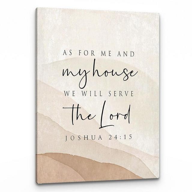 PHAMTE As For Me And My House We Will Serve The Lord Wall Art, Modern Christian Bible Verse Joshua 24:15 Print Framed Canvas Painting Artwork For Home Bedroom Living Room Office Decor(11x14 Inch)