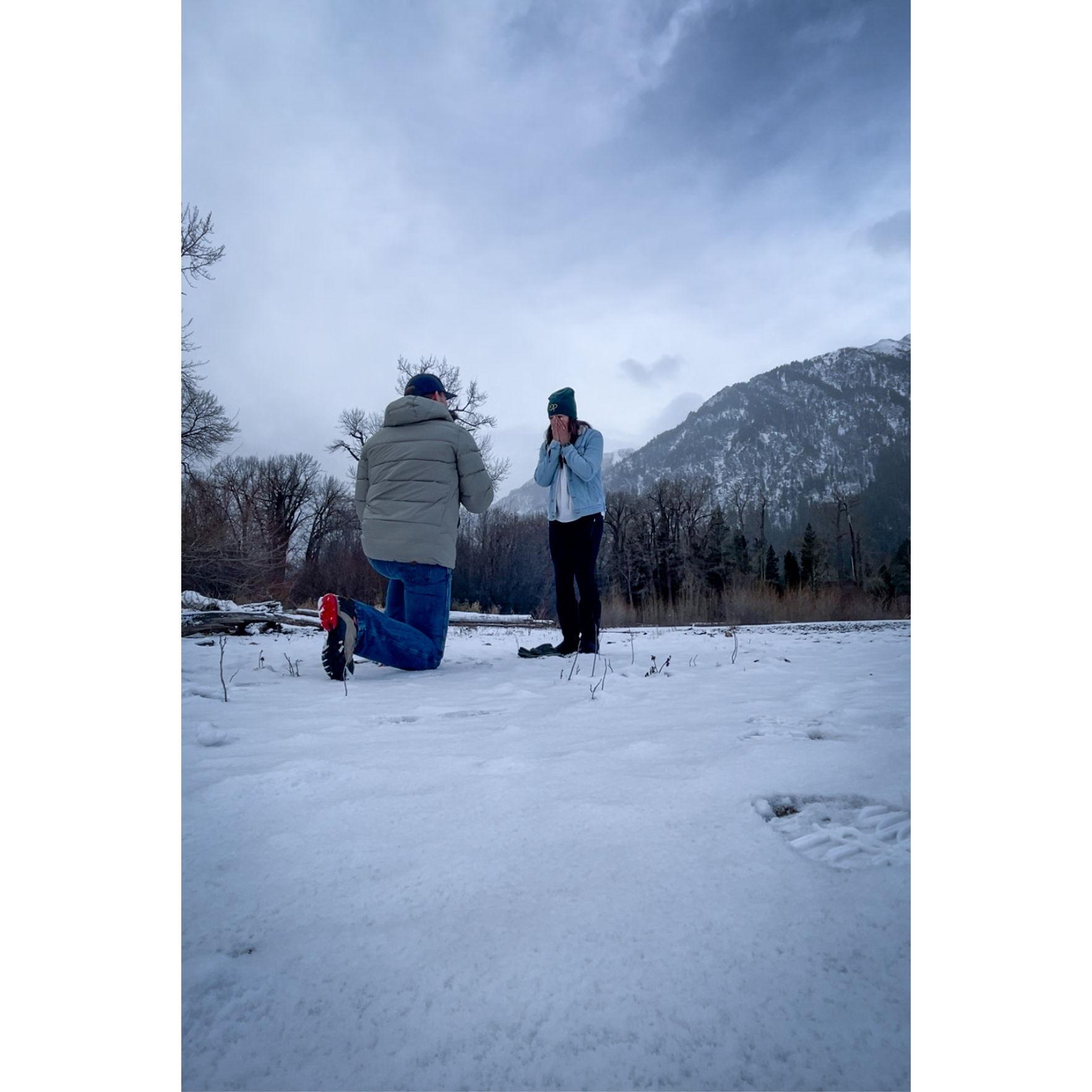 The proposal while two bald eagles soared around us!