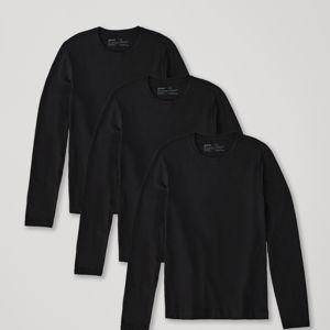 Black Long Sleeve Crew (3-pack)