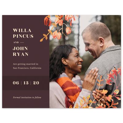 Wine, Purple Wedding Digital Save the Date - Gramercy Bloom