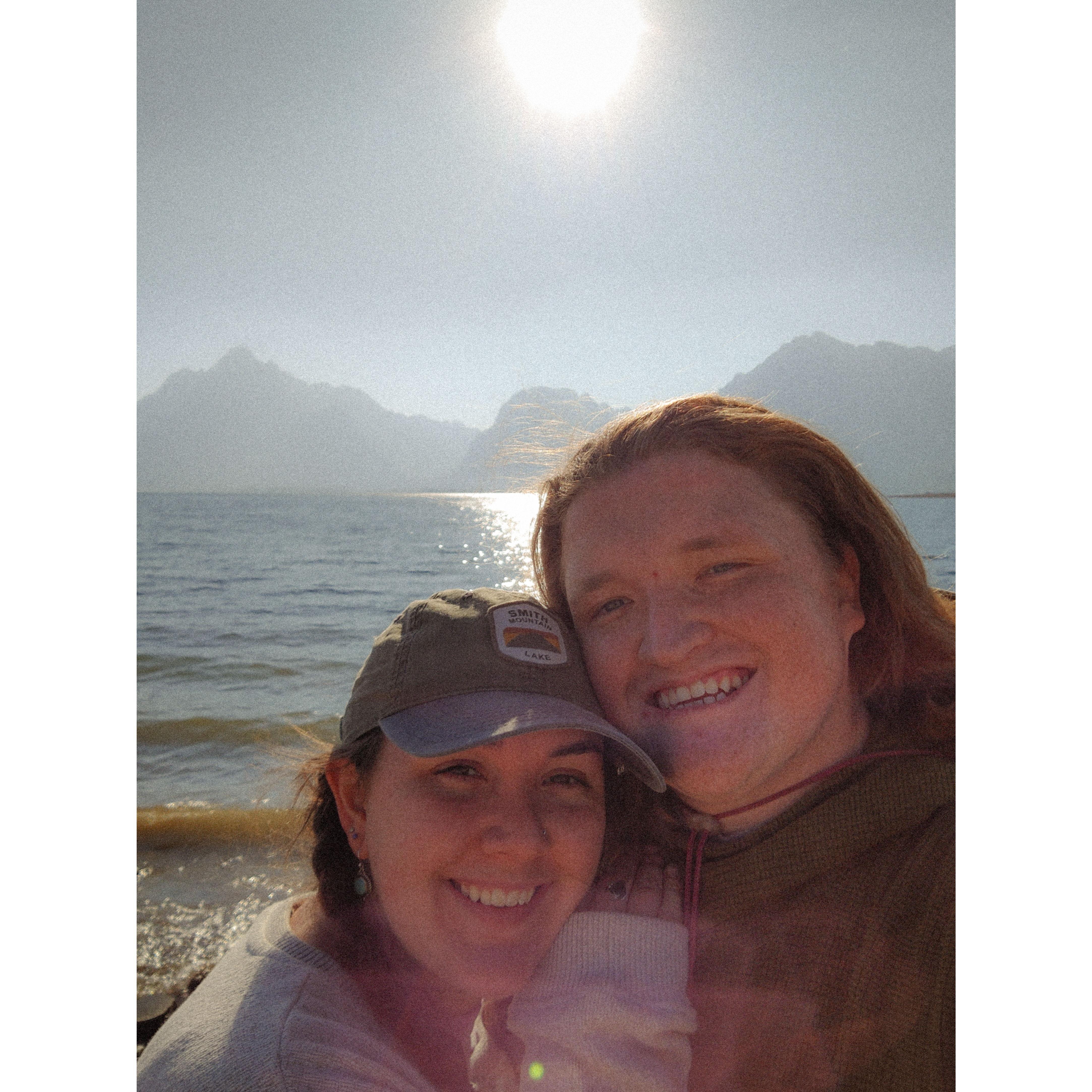 At Grand Tetons National Park on our RV trip with Ed & Jill