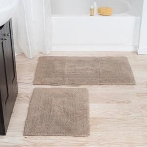 Solid Bath Mat 2pc Reversible Rug Set - Yorkshire Home