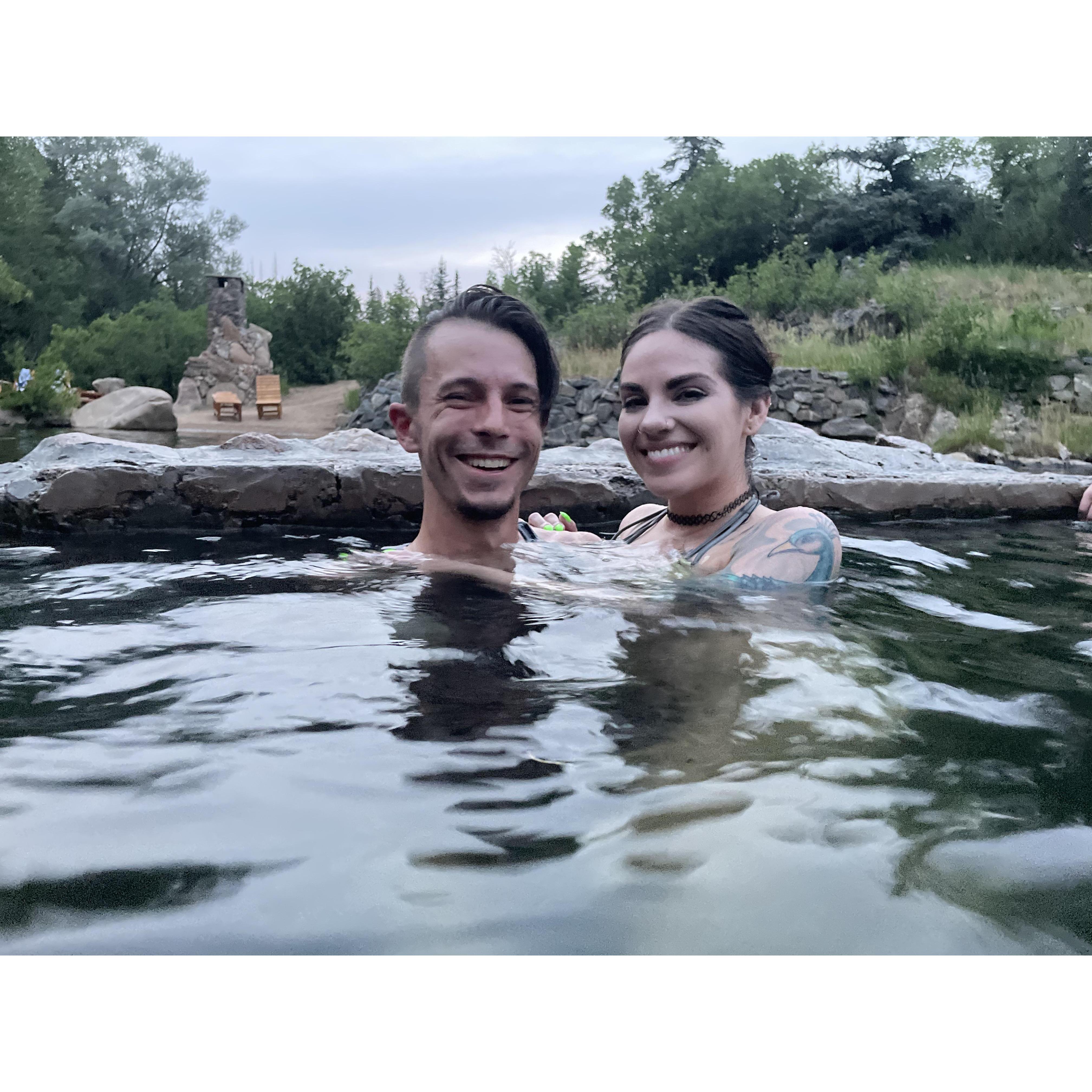 At the Strawberry Park Hot Springs