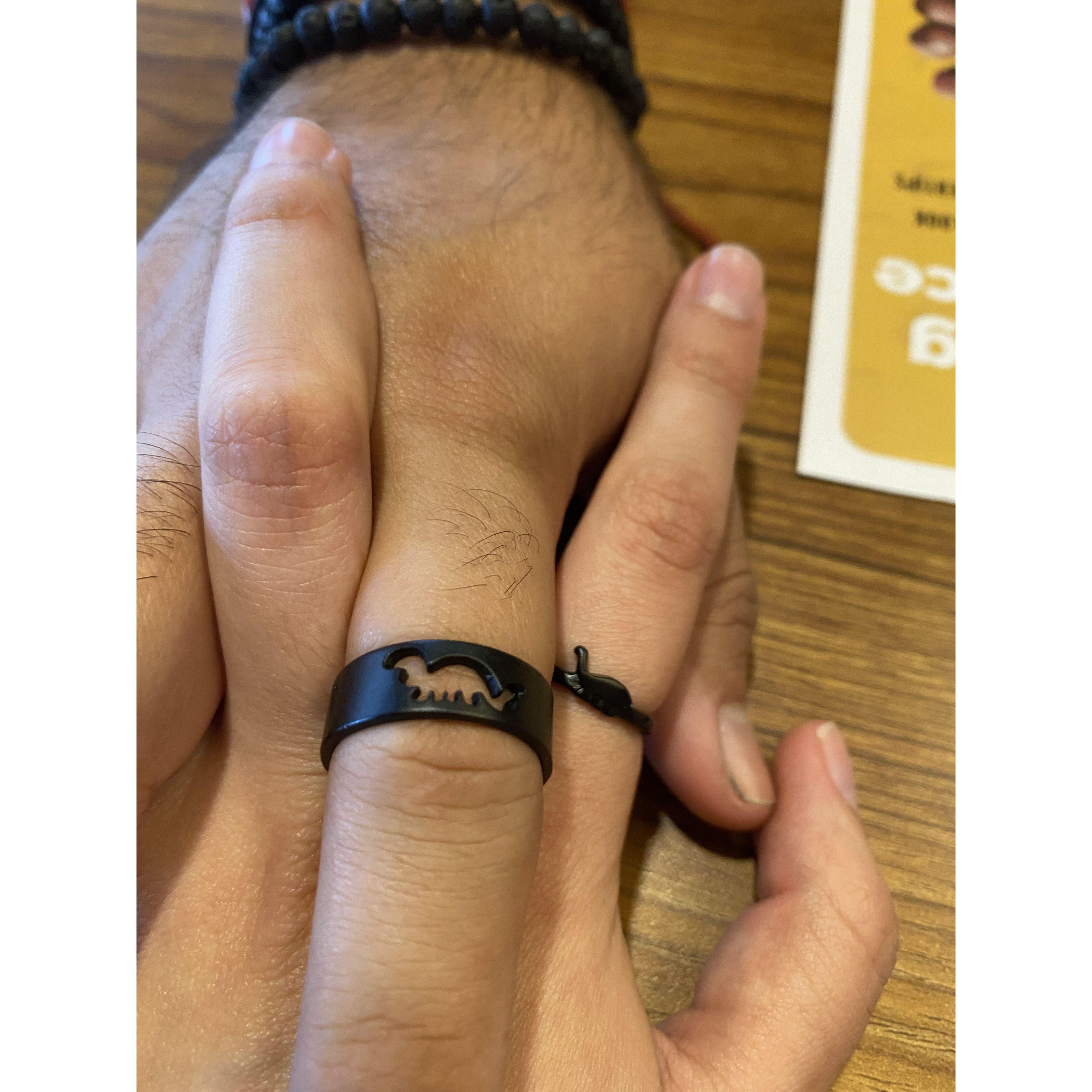 Our matching dino rings