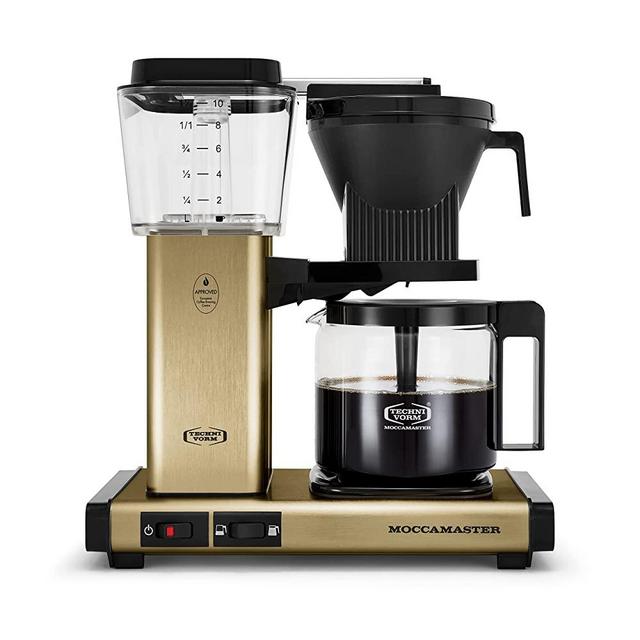 Moccamaster 53936 KBGV 10-Cup Coffee Maker Brushed Brass, 40 Ounce, 1.25l
