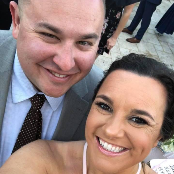 This was taken at our friends wedding this past March. When we landed for the vacation, Angie got her dream job offer, so our smiles were extra big.