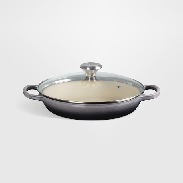 Le Creuset ® 2.25-Qt. Oyster Enameled Cast Iron Braiser with Glass Lid