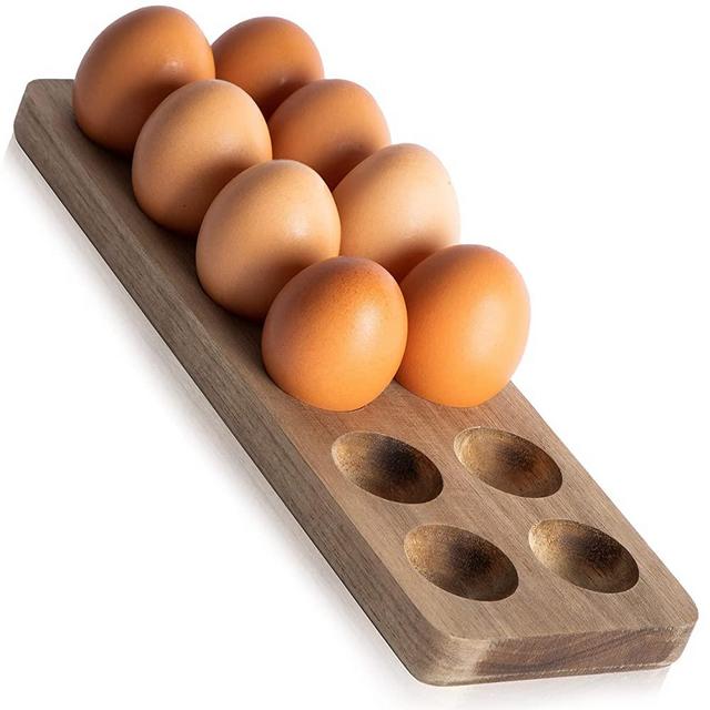 Gui's Chicken Coop Egg Tray - Rustic Wooden Egg Holder For Eggs Usable in Kitchen Refrigerator, or Countertop for Display or Storage - Easy to Clean… (12 Eggs)