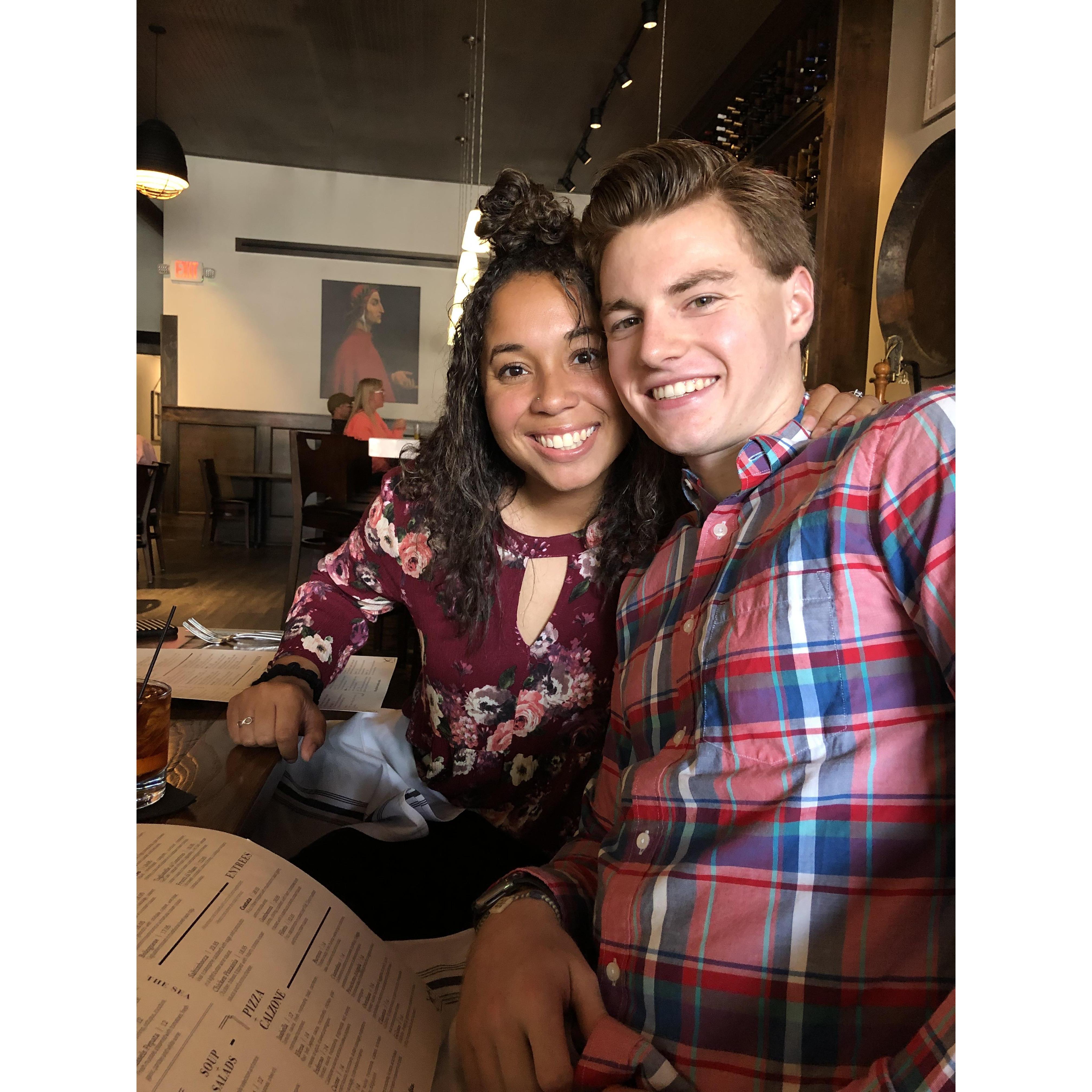 We were smiling about all of the food we were about to eat!