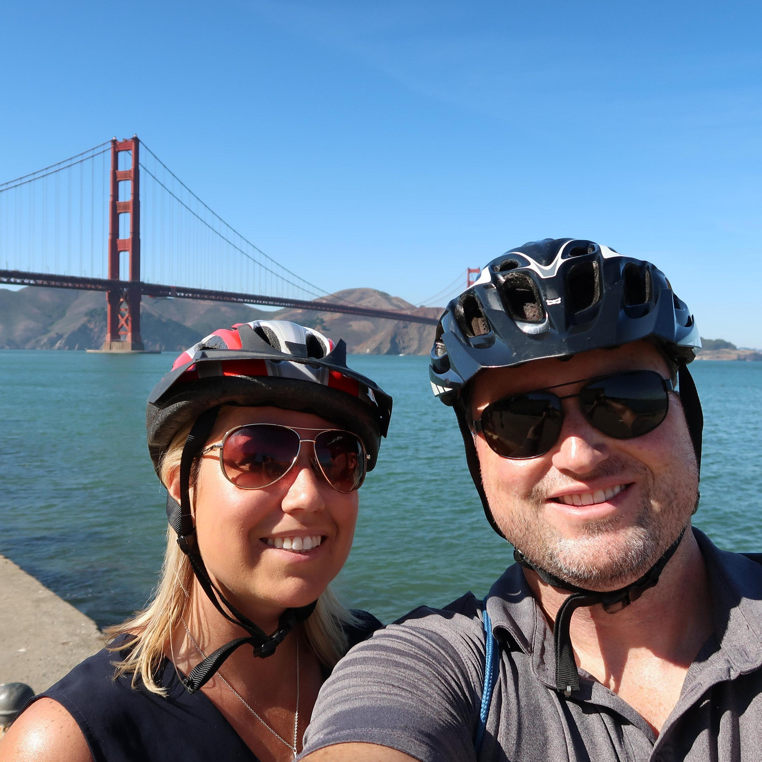 Biking across the Golden Gate Bridge, San Francisco 2017