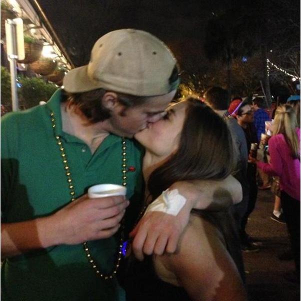 The first "I love you". At Mardi Gras, obviously. New Orleans, Louisiana - 2013