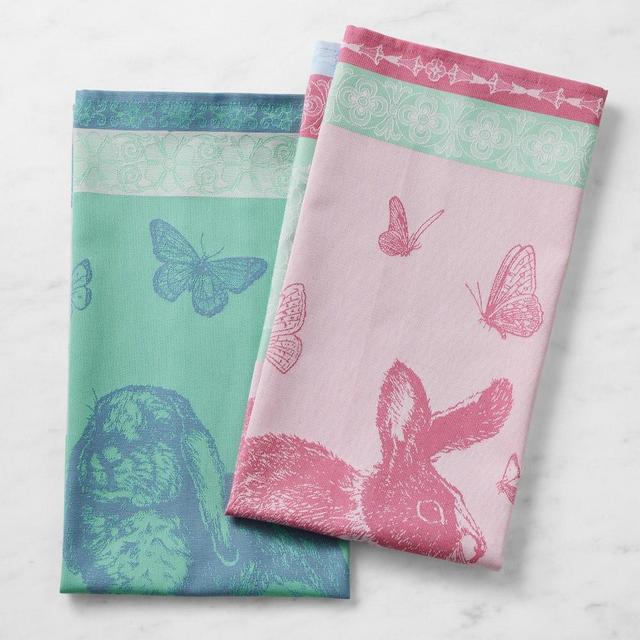 Bright Jacquard Towels, Set of 2, Bunny