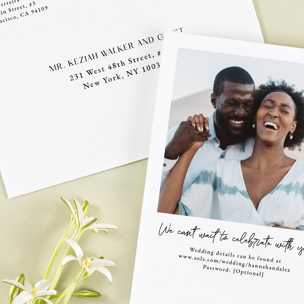 Milford Portrait | White | Zola Wedding Invitations