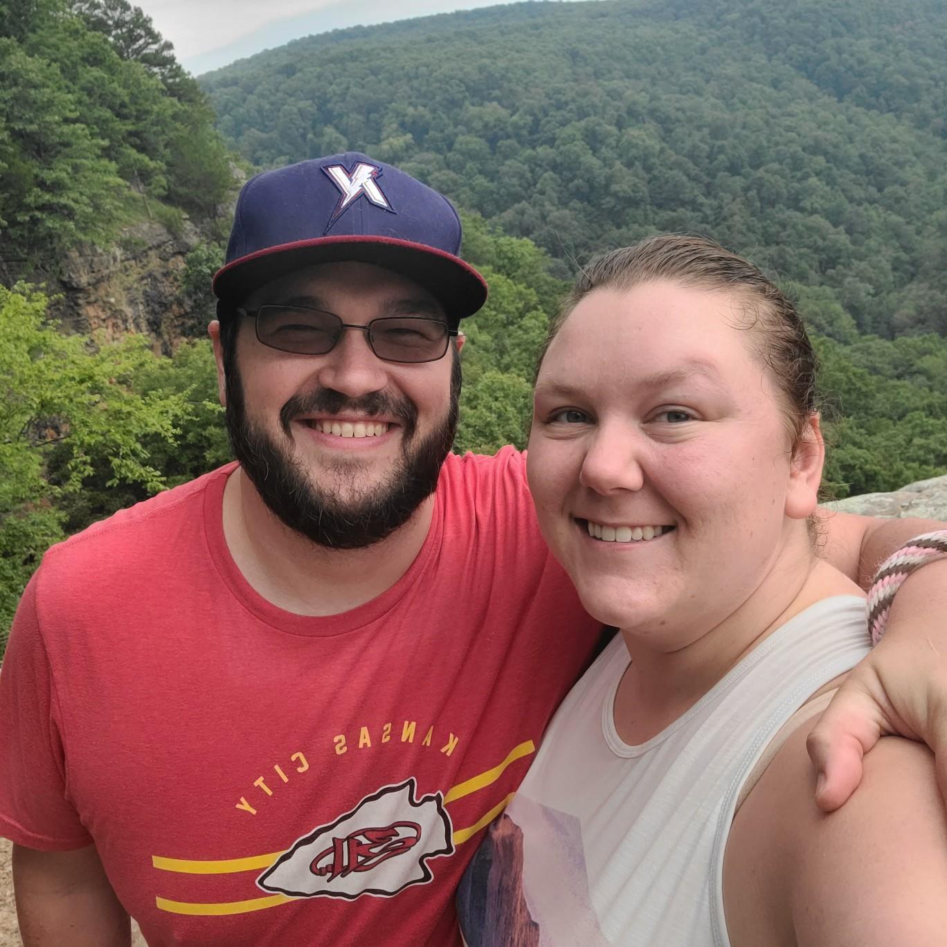Hiking in Arkansas to Sarah's favorite spot