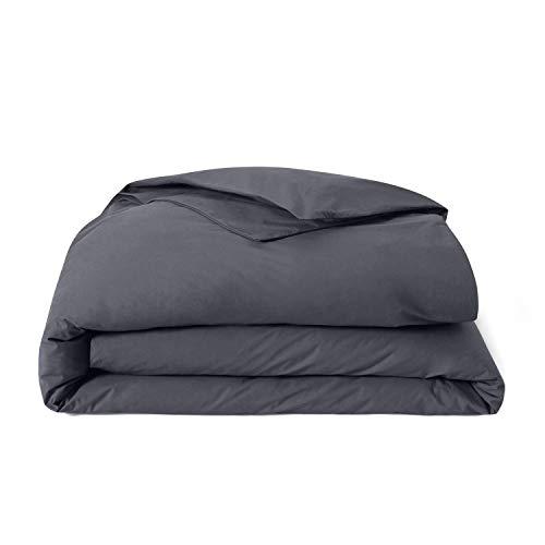 Brooklinen Luxe Duvet Cover with Extra-Long Corner Ties and Button Closure – 480 Thread Count Cotton Sateen – 100 Percent Long-Staple Cotton – Oeko-TEX Certified – Graphite – King/Cali King
