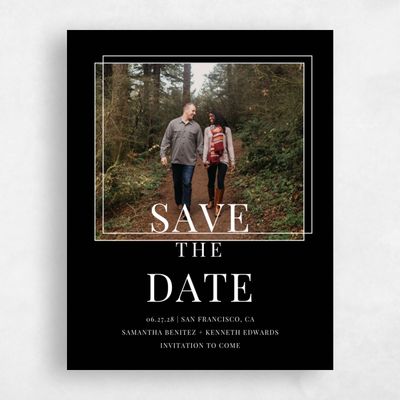 Black Fall Wedding Save the Date - Dessau Photo