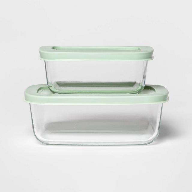 3 Cup & 2 Cup Rectangular Mint Food Storage Container Set - Room Essentials™