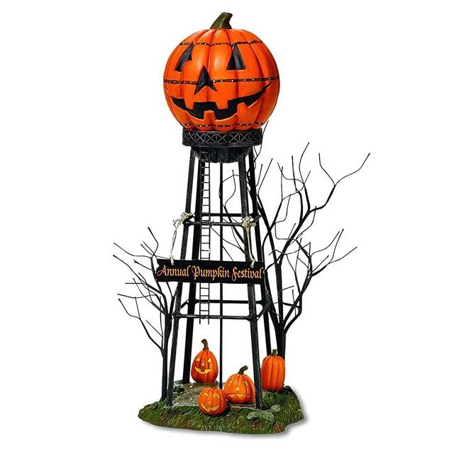 Department 56 Halloween Accessories for Village Collections Pumpkin Water Tower Figurine, 10.24 Inch, Multicolor