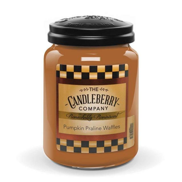 Candleberry Candles | Strong Fragrances for Home | Hand Poured in The USA | Highly Scented Long Lasting | Large Jar 26 oz (Pumpkin Praline Waffles)