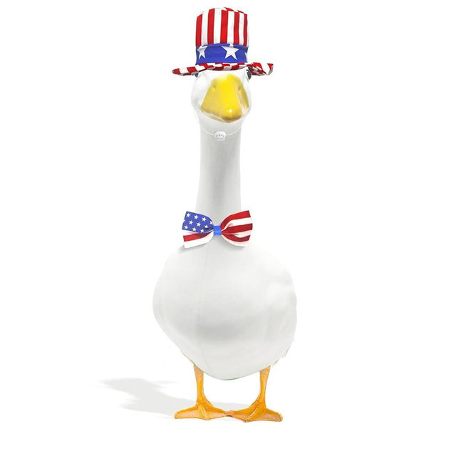 Goose Independence Day Costume 2 Pcs Goose Outfits Porch Goose Goose Costume 4th of July Style Goose Outfit Including Bow Tie and Hat for Lawn Patio
