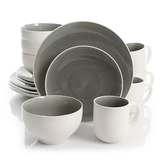 Gibson Serenity 16-Piece Dinnerware Set in Grey