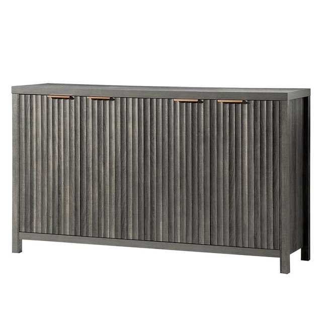 OAKHAM HOME Oxford Fluted Storage Cabinet Sideboard Large Buffet with Adjustable Shelves, Multifunctional Accent Cabinet Console Cabinet for Living Room
