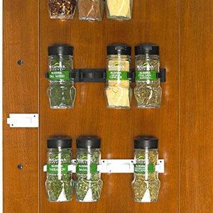 SimpleHouseware 30 Spice Gripper Clips Strips Cabinet Holder - 6 Strips, Holds 30 Jars
