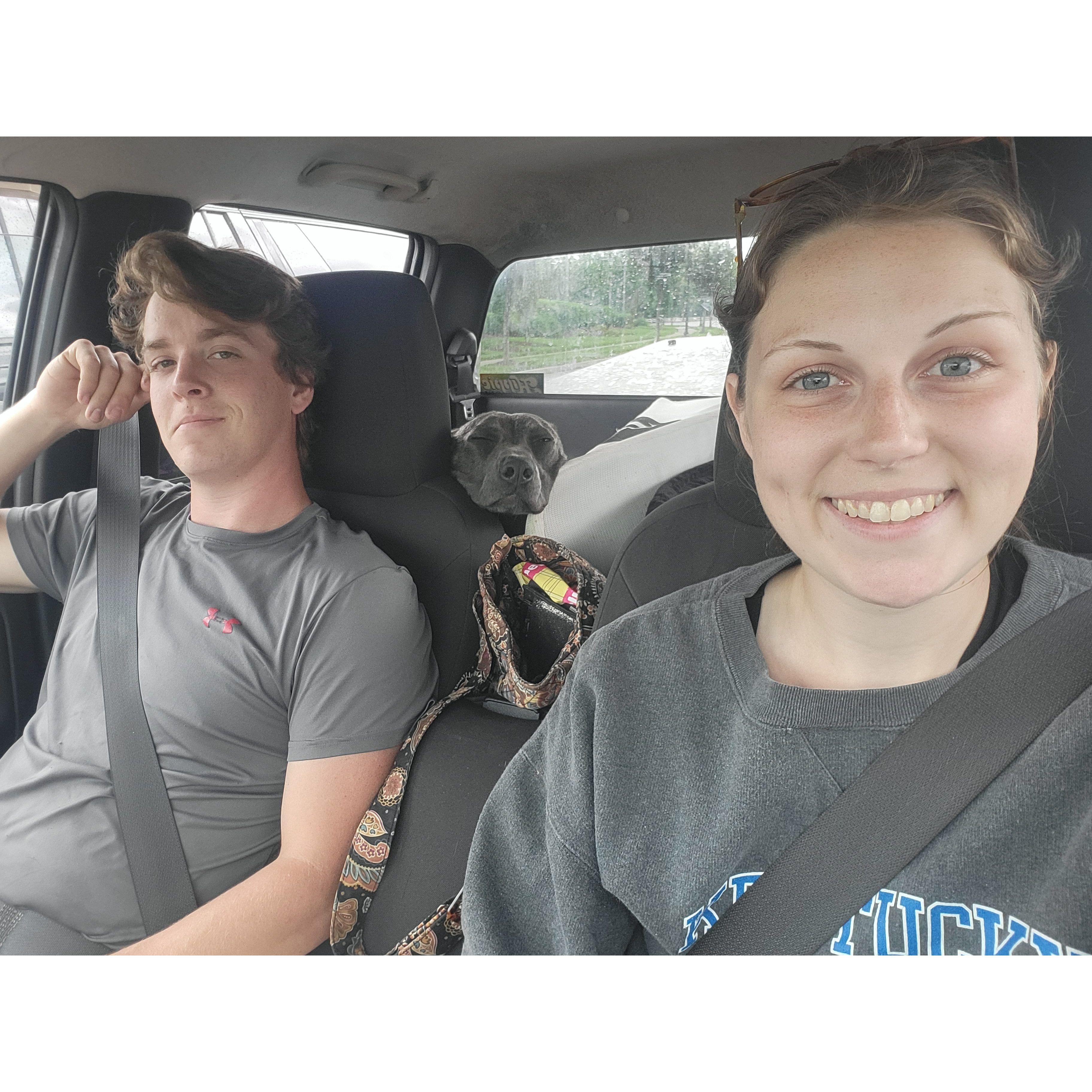 It was a rainy day but we enjoyed the car ride with Poppy.