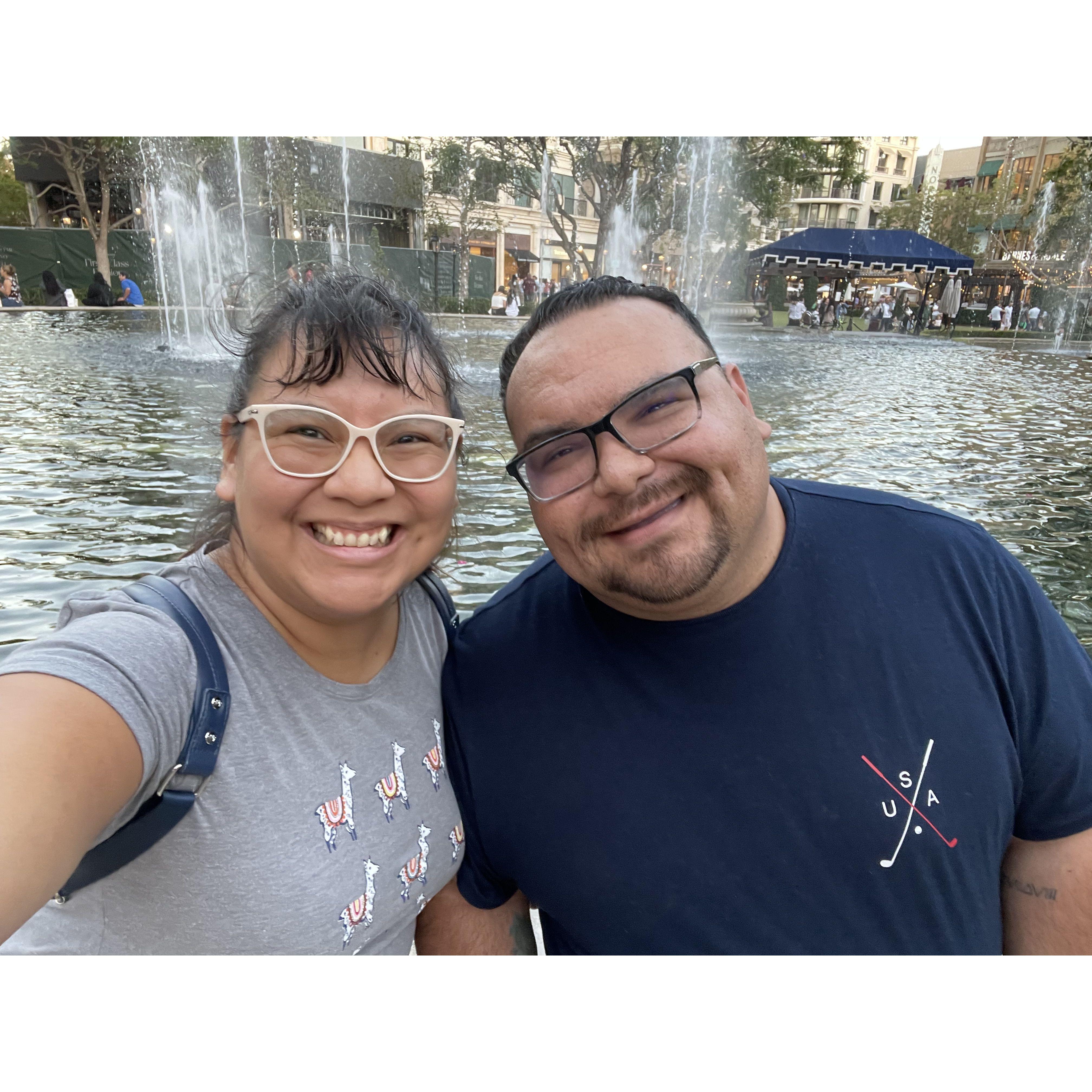 Our first trip to a mall that had a fountain :)