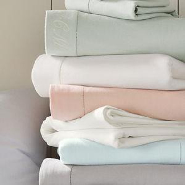 Hemstitched Supima Cotton Flannel Bedding | Garnet Hill, Pillowcases, King Pair, White