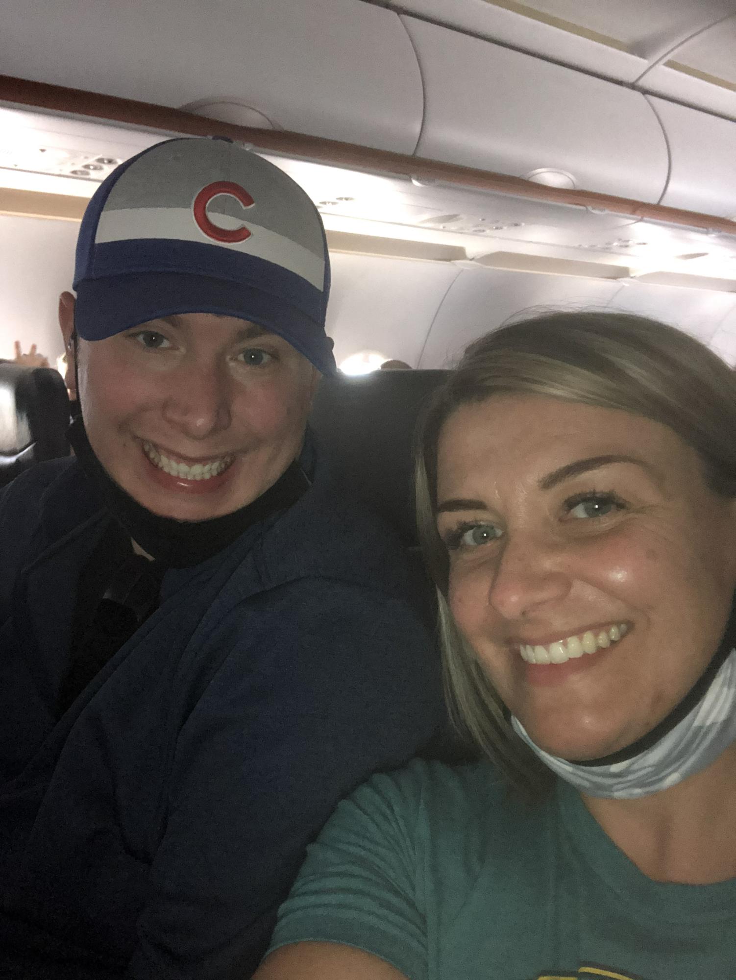 Our first plane ride together