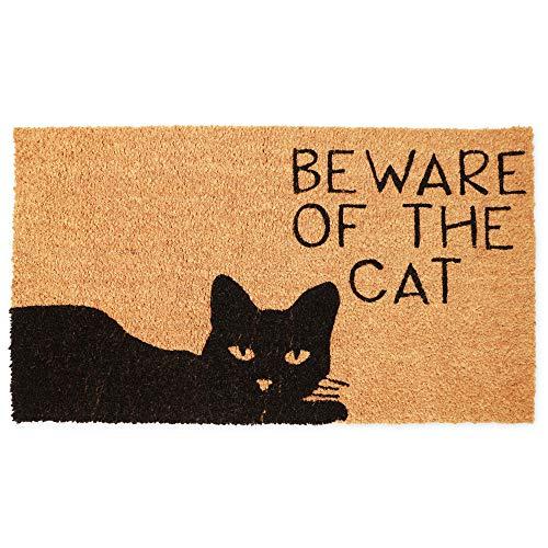 Juvale Beware of The Cat Doormat (Coconut Coir)