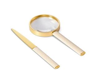 Shagreen Magnifying Glass & Letter Opener Set