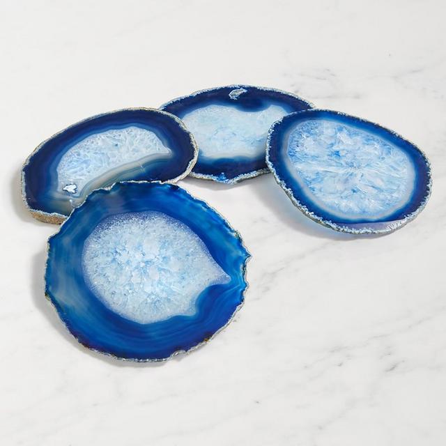 ANNA New York Pedra Coasters, Set of 4, Azure Agate