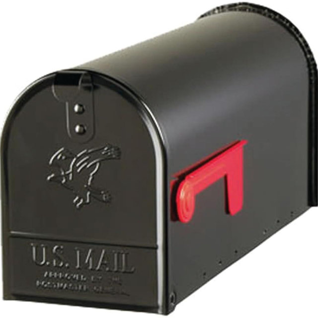 Gibraltar E1100BAM Elite Post-Mount Mailbox, Medium, Black Steel - Quantity 1