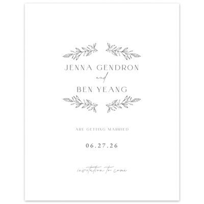 White Wedding Digital Save the Date - Phippsburg Portrait