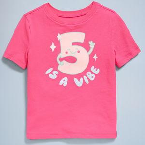 Birthday Graphic T-Shirt for Toddler Girls