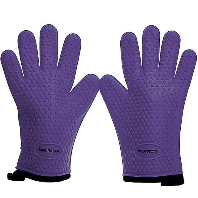 KITCHEN PERFECTION Silicone Smoker Oven Gloves -Extreme Heat Resistant BBQ Gloves-Handle Hot Food Right on Your Grill Fryer & Pit |Waterproof Grilling Cooking Oven Mitts |Superior Value Set +3 Bonuses