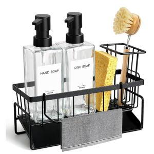 Kitchen Soap Dispenser Set, Clear Bottles