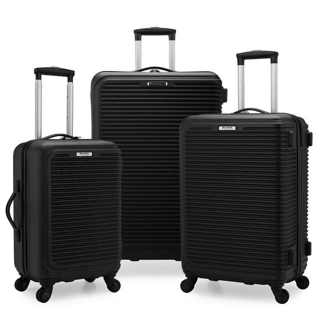 Sunshine 3-Piece Hardside Spinner Luggage Set in Black