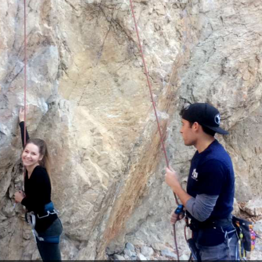 To rock climbing...