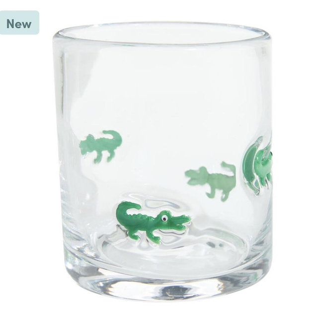 Crocodile Charm Inlay Double Old Fashioned Glass